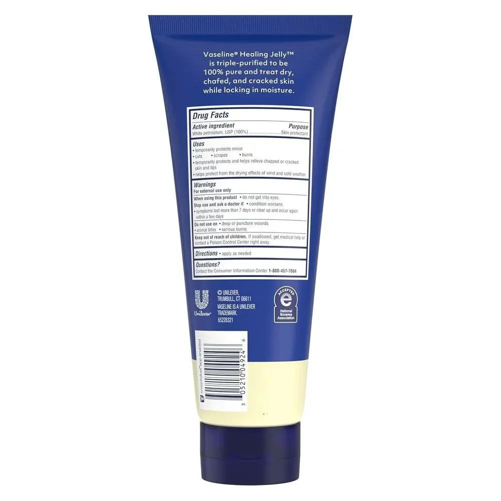 Vaseline Original Petroleum Healing Jelly Tube For Dry Skin Fragrance-Free 6.8oz